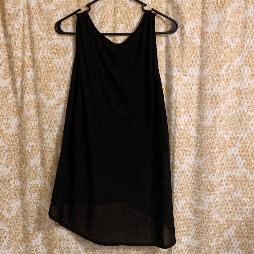 XCVI Black Mixed Media Tank Top.